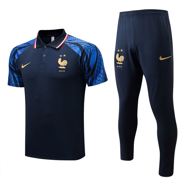 Polo Frankreich Komplett-Set 2022-2023 Blau